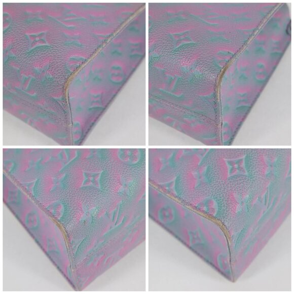 LOUIS VUITTON Monogram Empreinte On The Go PM Bag 2way Blue M46067 Auth MX449A - Picture 16 of 16